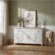 Beaumont Lane Solid Wood Buffet with 4 Doors 3 Drawers in White