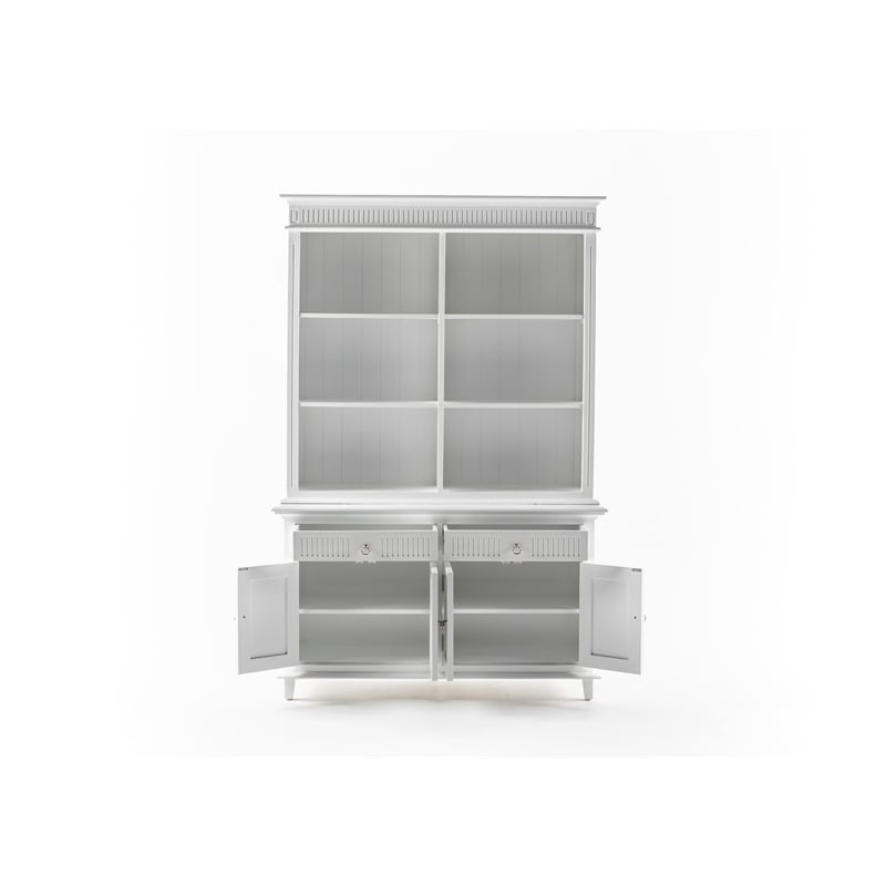 Beaumont Lane Hutch Unit with 6 Shelves and Groove Detailing in White