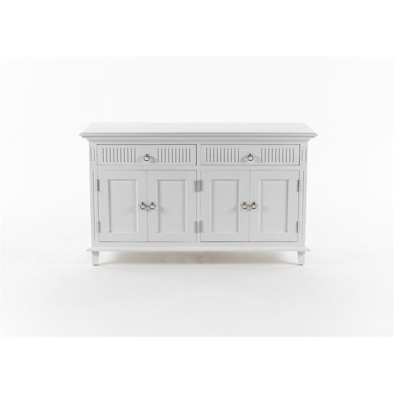 Beaumont Lane Hutch Unit with 6 Shelves and Groove Detailing in White