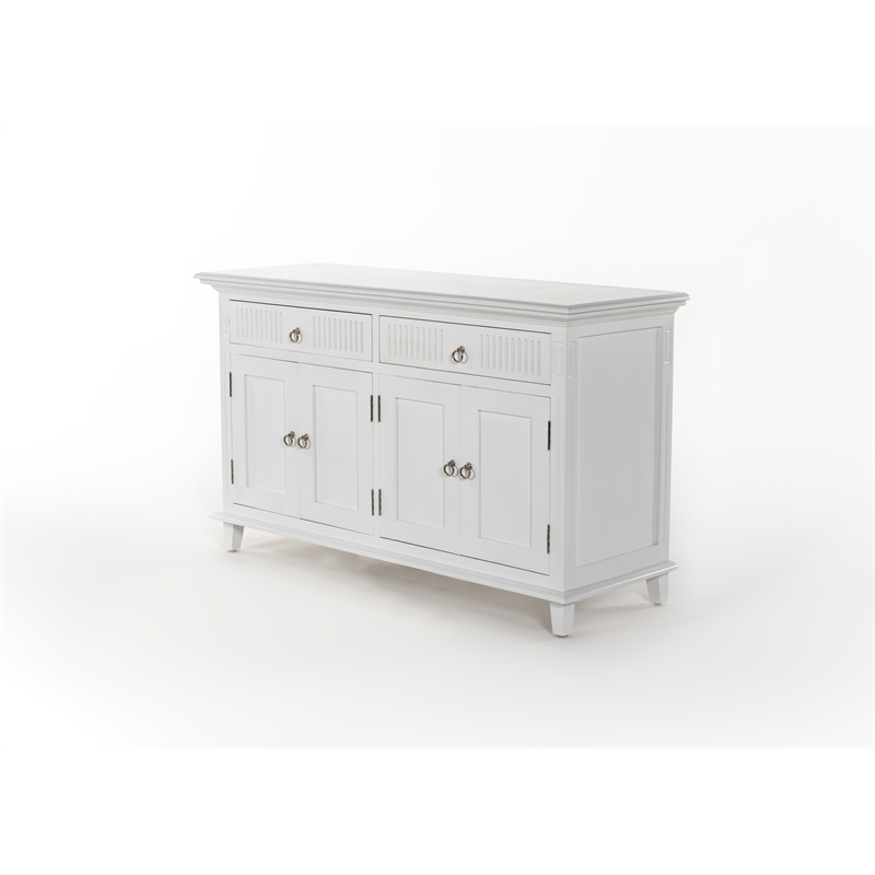 Beaumont Lane Hutch Unit with 6 Shelves and Groove Detailing in White
