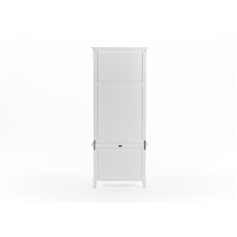 Beaumont Lane Single-Bay Solid Wood Hutch Unit with Adjustable Shelves in White