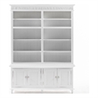 Beaumont Lane Double-Bay Solid Wood Hutch Unit with Adjustable Shelves in White