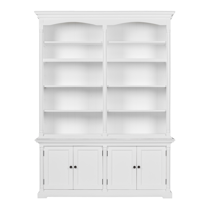Beaumont Lane Double-Bay Hutch Unit with Adjustable Shelving in Classic White