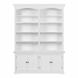 Beaumont Lane Double-Bay Hutch Unit with Adjustable Shelving in Classic White