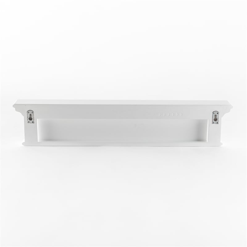 Beaumont Lane 6 Hook Grooved Solid Mahogany Coat Rack in Pure White