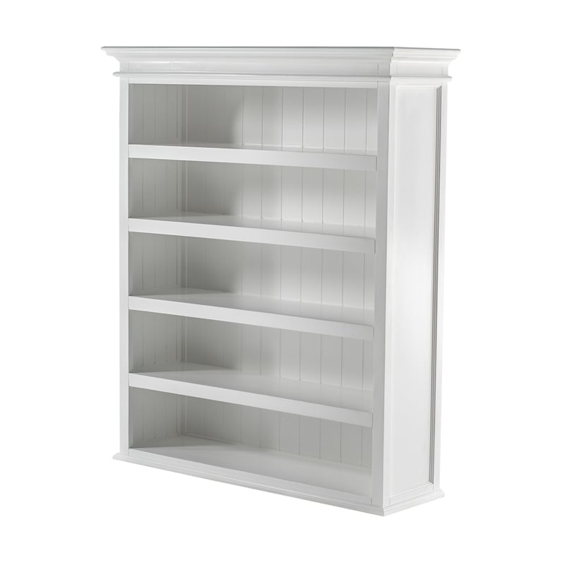 Beaumont Lane Mahogany Wood Single-Bay Hutch with 5 Shelves in White