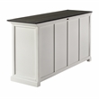 Beaumont Lane Mahogany Wood Buffet with 4 Kubu Rattan Baskets in White