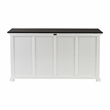 Beaumont Lane Mahogany Wood Buffet with 4 Kubu Rattan Baskets in White