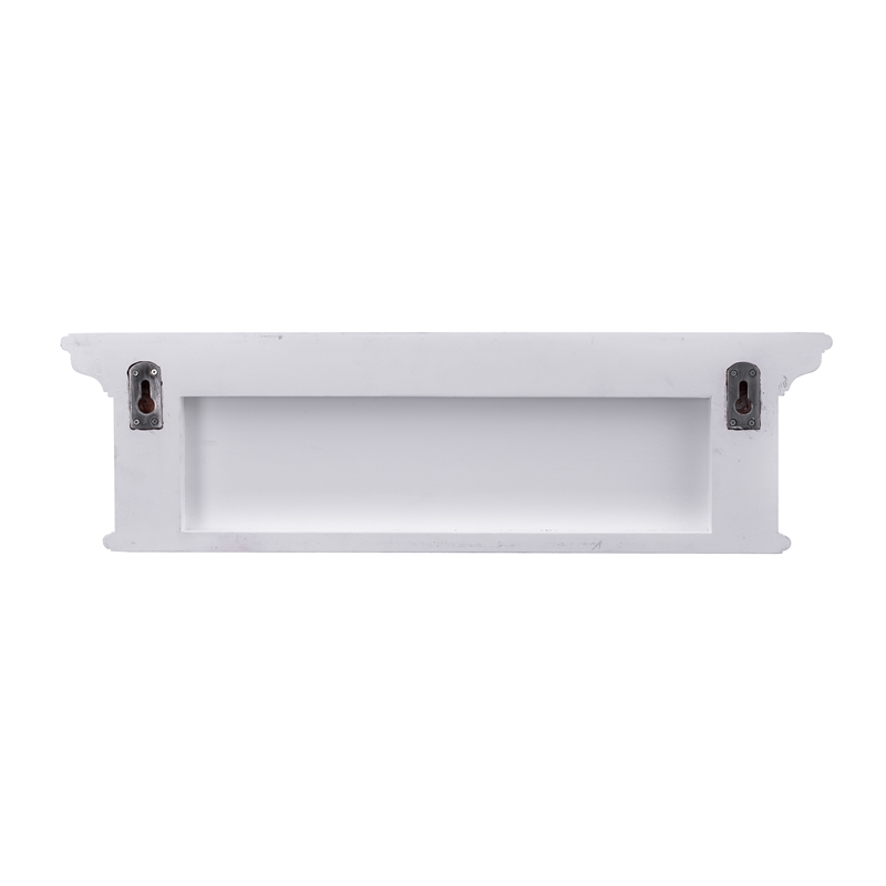 Beaumont Lane Mahogany Wood 4 Hook Coat Rack 70 cm in Classic White