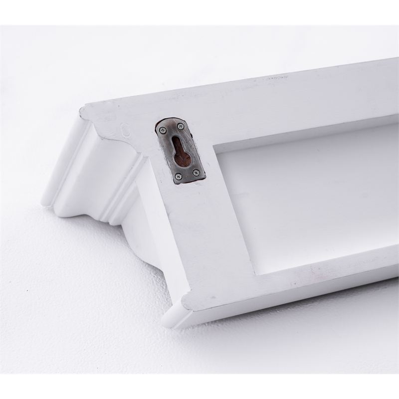 Beaumont Lane Mahogany Wood 4 Hook Coat Rack 70 cm in Classic White