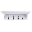 Beaumont Lane Mahogany Wood 4 Hook Coat Rack 70 cm in Classic White