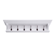 Beaumont Lane Mahogany Wood 6 Hook Coat Rack 100 cm in White
