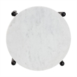 Beaumont Lane Round Marble Side Table Hand-Forged Metal Crisscross Base