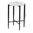 Beaumont Lane Round Marble Side Table Hand-Forged Metal Crisscross Base
