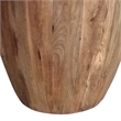 Beaumont Lane Handcarved Cylindrical Round Mango Wood Distressed End Table