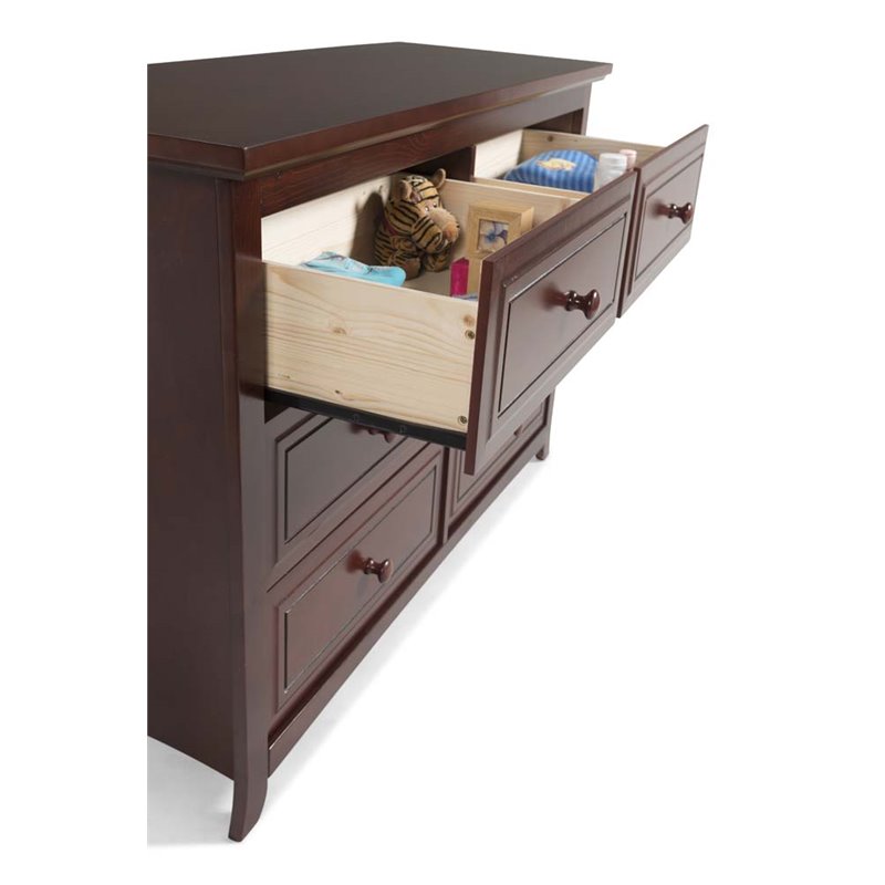 Graco Kendall 6 Drawer Double Dresser In Cherry 03546 214