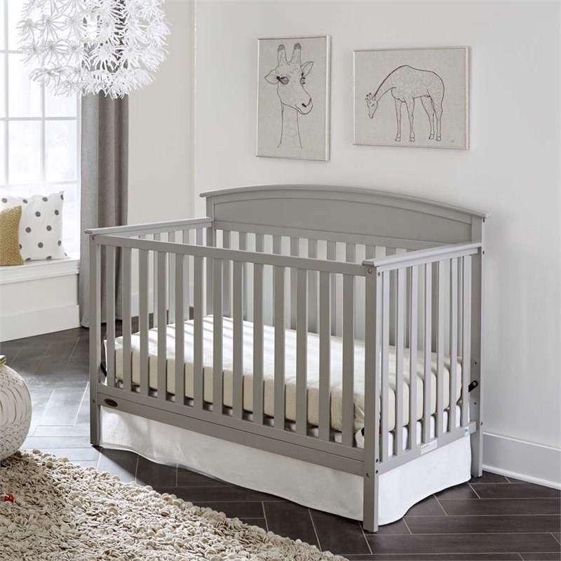 Stork Craft USA Graco Benton 4-in-1 Convertible Crib in Pebble Gray
