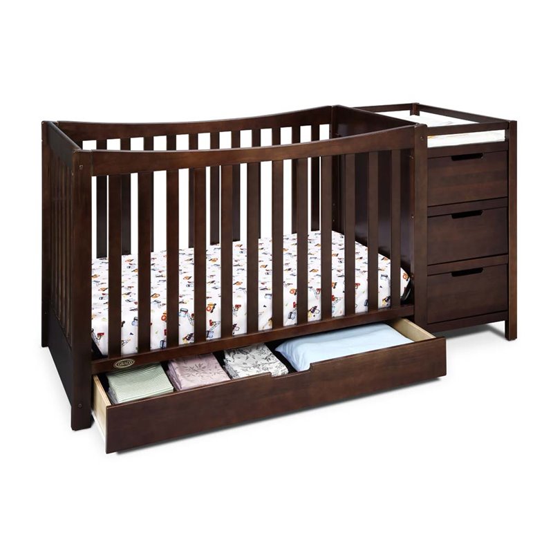 Graco Remi 4-in-1 Convertible Crib and Changer in Espresso