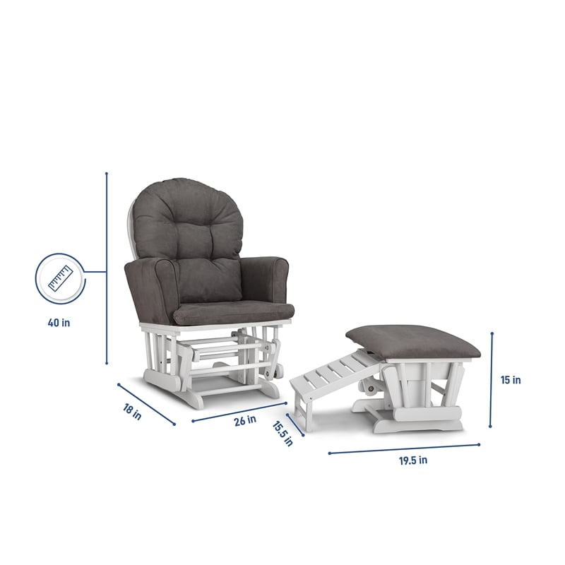 Graco Parker Semi-Upholstered Glider and Ottoman in Espresso and Beige