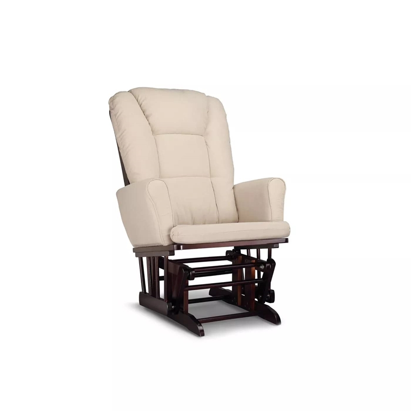 Graco Sterling Semi-Upholstered Glider and Ottoman in Espresso Beige