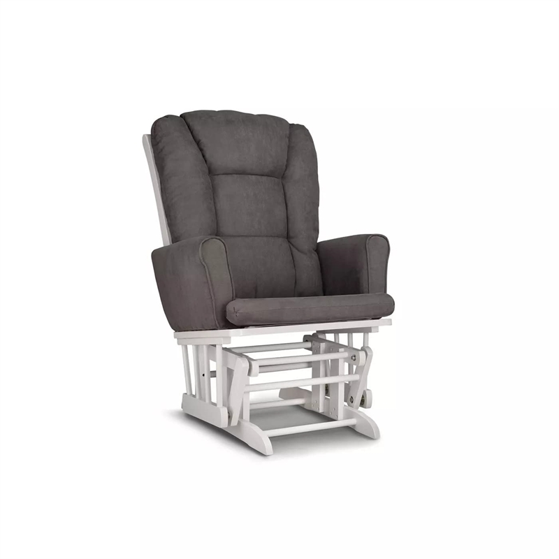 Graco Sterling Semi-Upholstered Glider and Ottoman in White and Gray