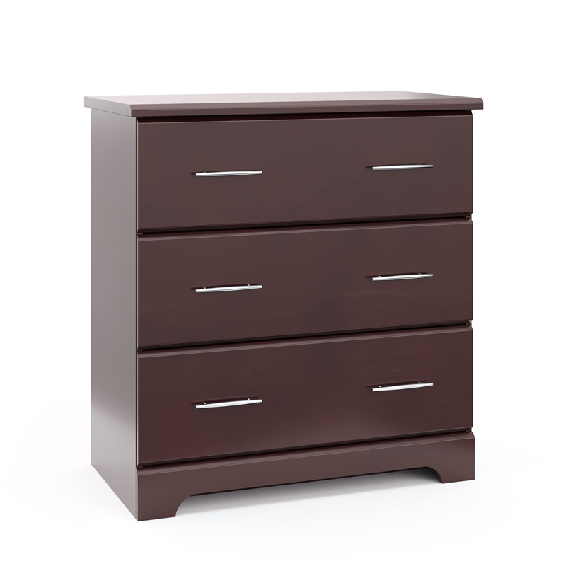 Stork Craft USA Brookside 3 Drawer Chest in Espresso