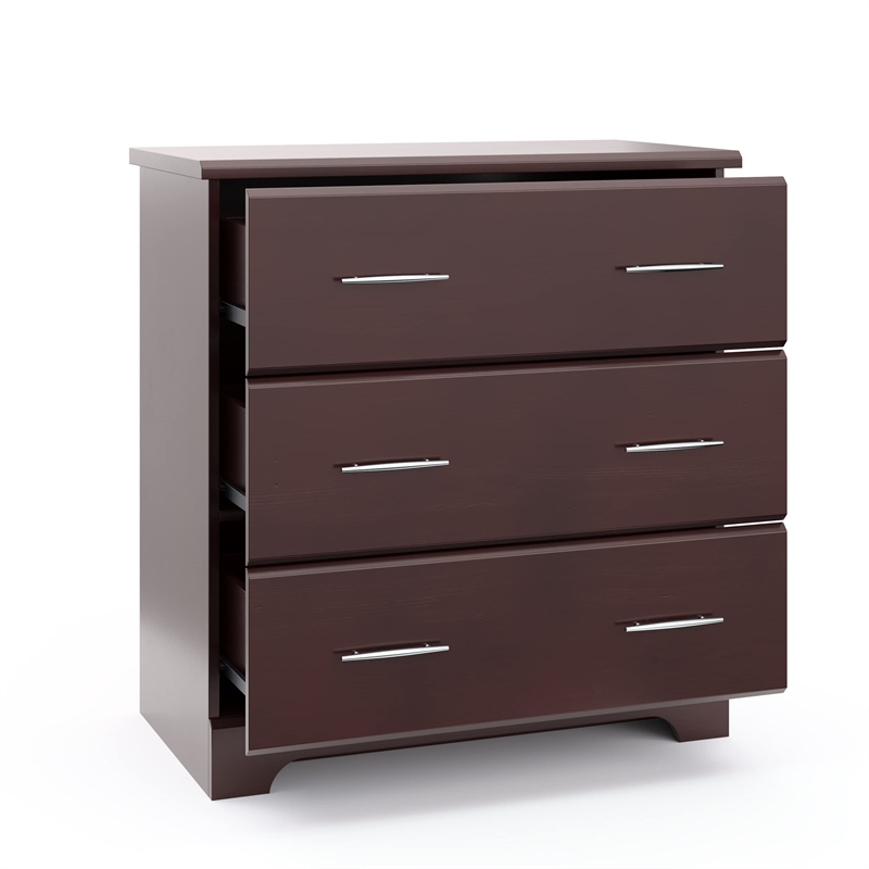 Stork Craft USA Brookside 3 Drawer Chest in Espresso