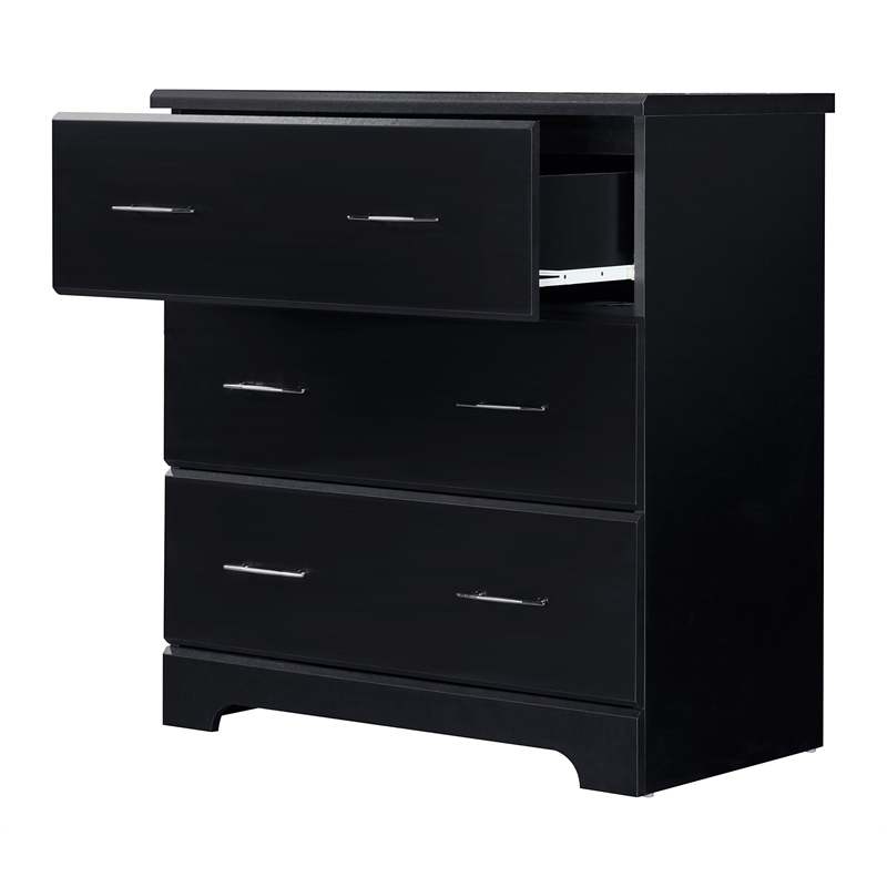 Stork Craft USA Brookside 3 Drawer Chest in Black
