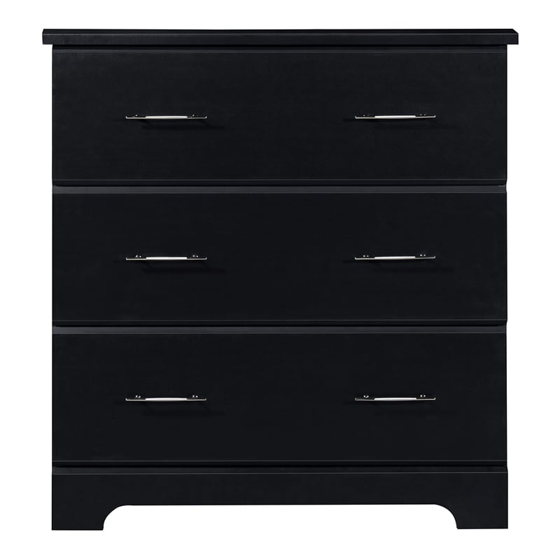 Stork Craft USA Brookside 3 Drawer Chest in Black
