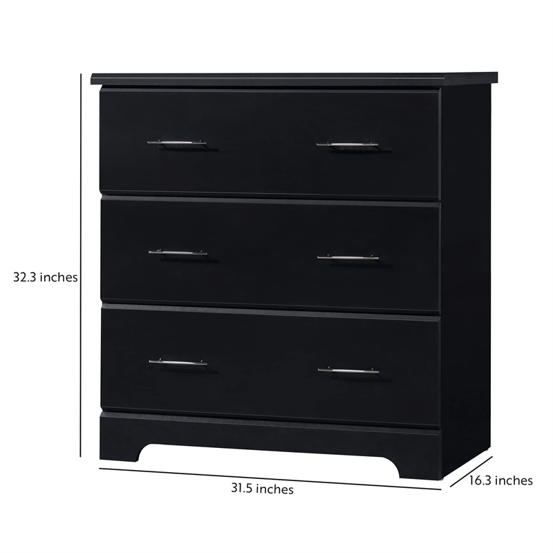 Stork Craft USA Brookside 3 Drawer Chest in Black