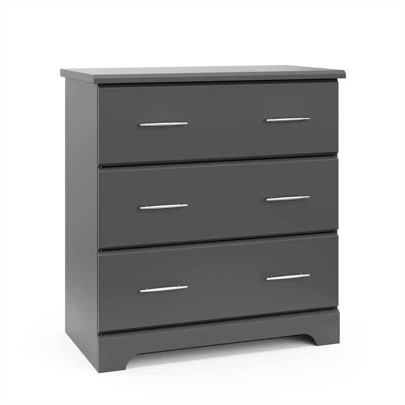 Stork Craft USA Brookside 3 Drawer Chest in Gray