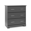 Stork Craft USA Brookside 3 Drawer Chest in Gray