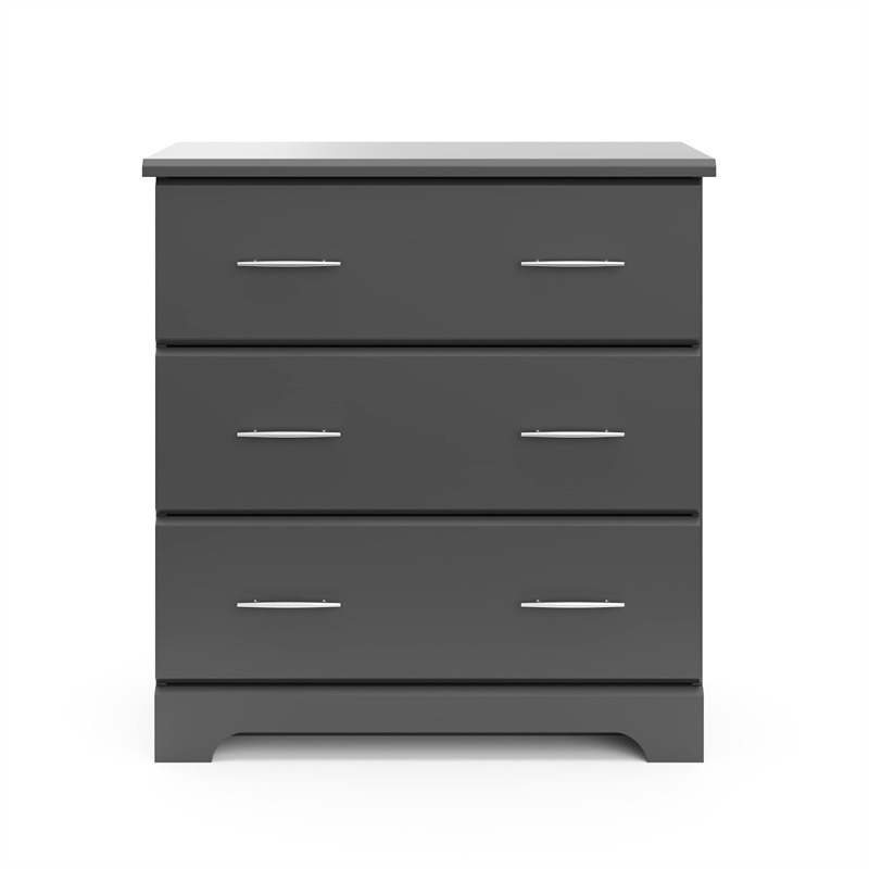 Stork Craft USA Brookside 3 Drawer Chest in Gray