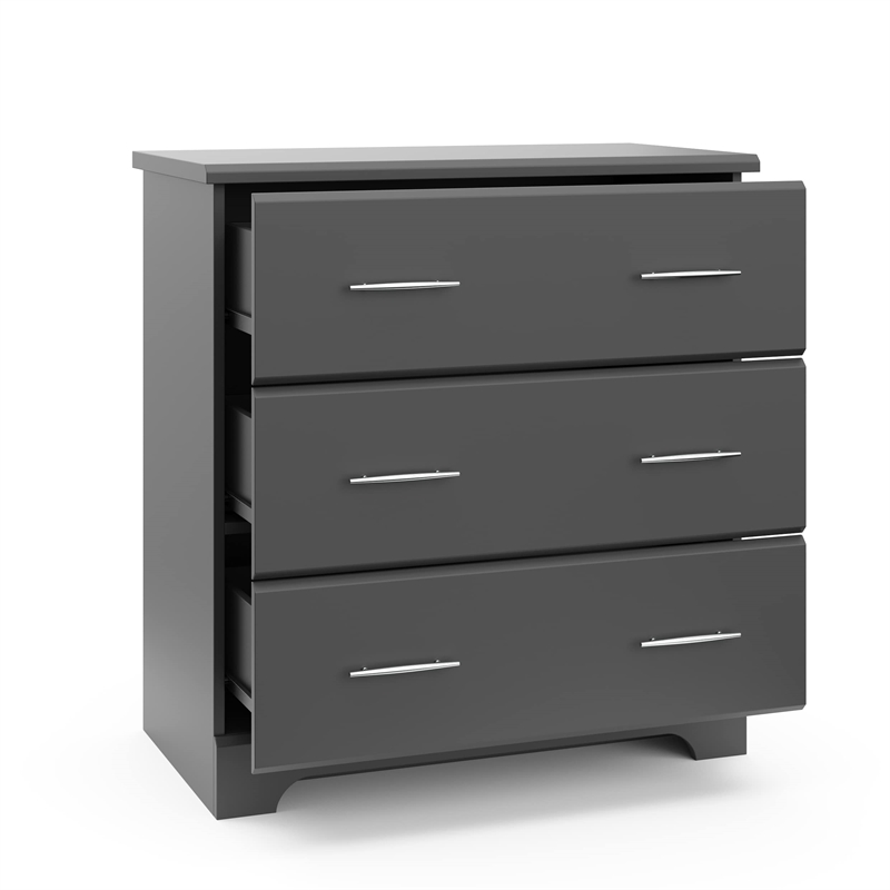 Stork Craft USA Brookside 3 Drawer Chest in Gray