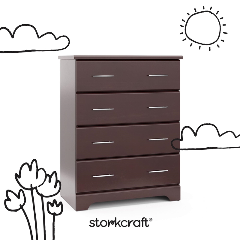 Stork Craft USA Brookside 4 Drawer Chest in Espresso
