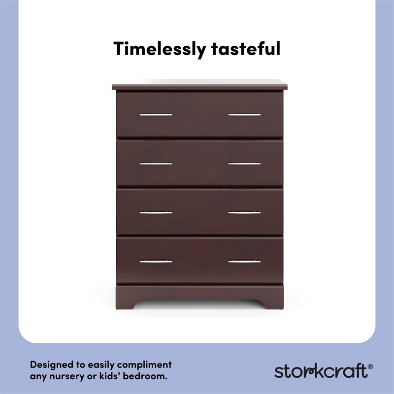 Stork Craft USA Brookside 4 Drawer Chest in Espresso