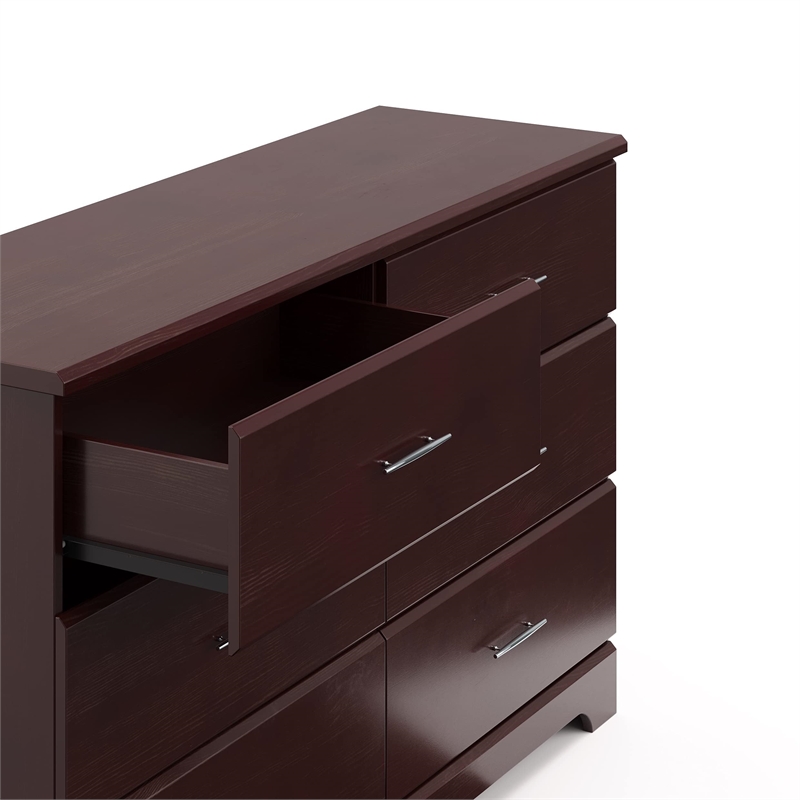Stork Craft USA Brookside 6 Drawer Dresser in Espresso