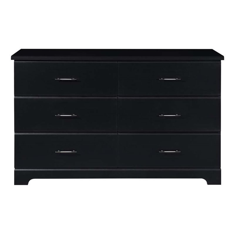 Stork Craft Usa Brookside 6 Drawer Dresser In Black 03666 10b