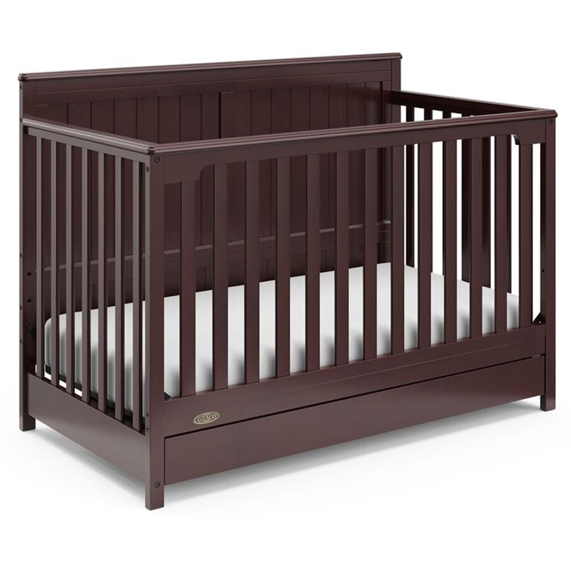 Graco Hadley 4 In 1 Convertible Crib With Drawer In Espresso