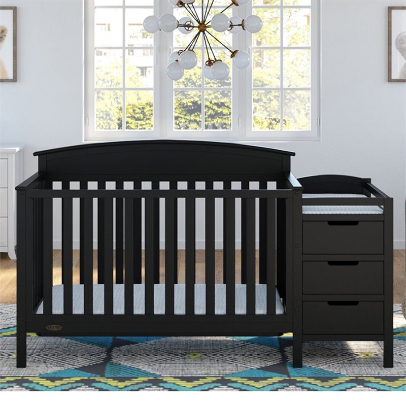 Graco Benton in Convertible Crib and Changer Set in Black