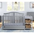 Graco Solano 3 Piece Convertible Crib and Changer Set in Pebble Gray