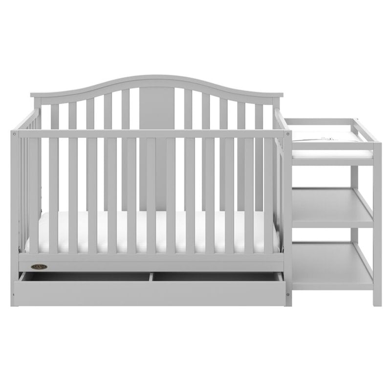 Graco Solano 3 Piece Convertible Crib and Changer Set in Pebble Gray