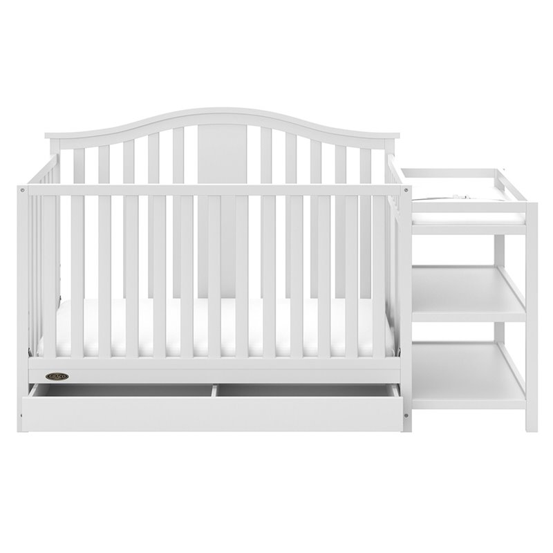 Graco Solano 3 Piece Convertible Crib and Changer Set in White