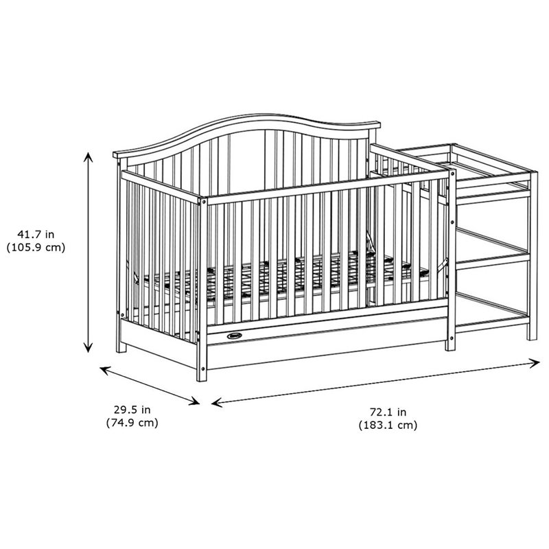 Graco Solano 3 Piece Convertible Crib and Changer Set in White Homesquare