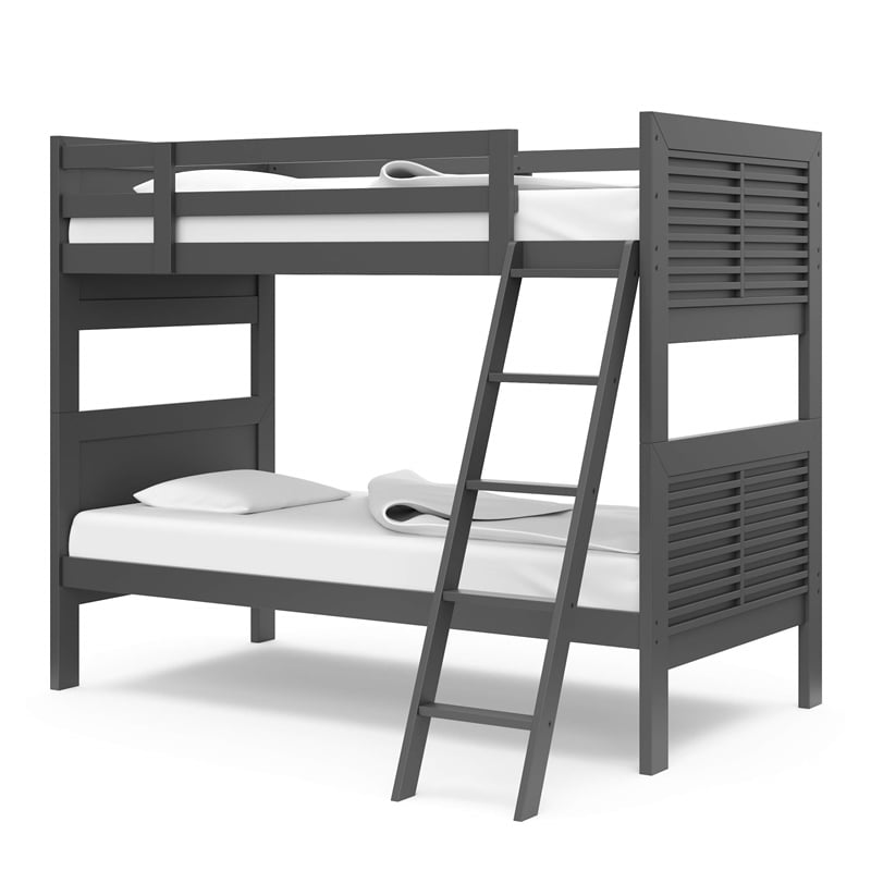 Thomasville Kids Milo Convertible Twin over Twin Bunk Bed in Gray
