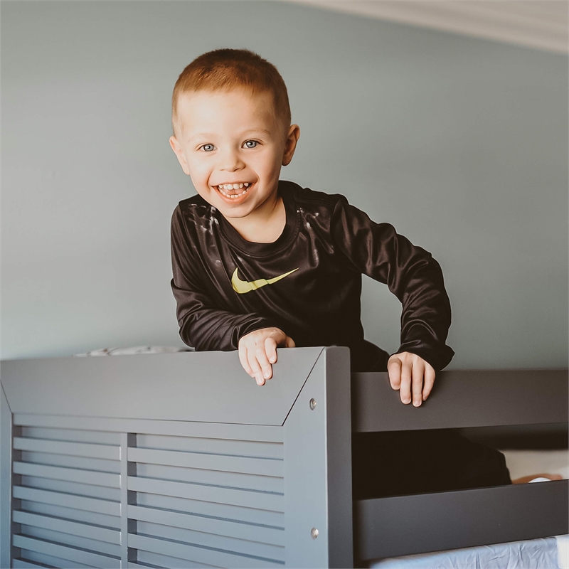 Thomasville Kids Milo Convertible Twin over Twin Bunk Bed in Gray