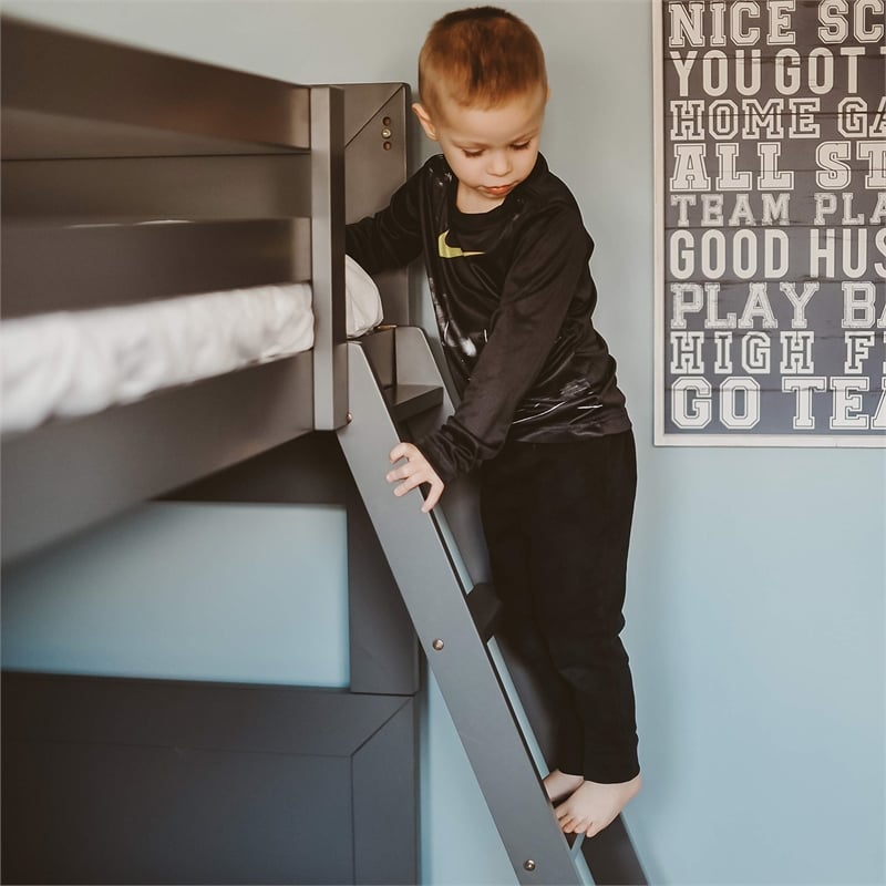 Thomasville Kids Milo Convertible Twin over Twin Bunk Bed in Gray