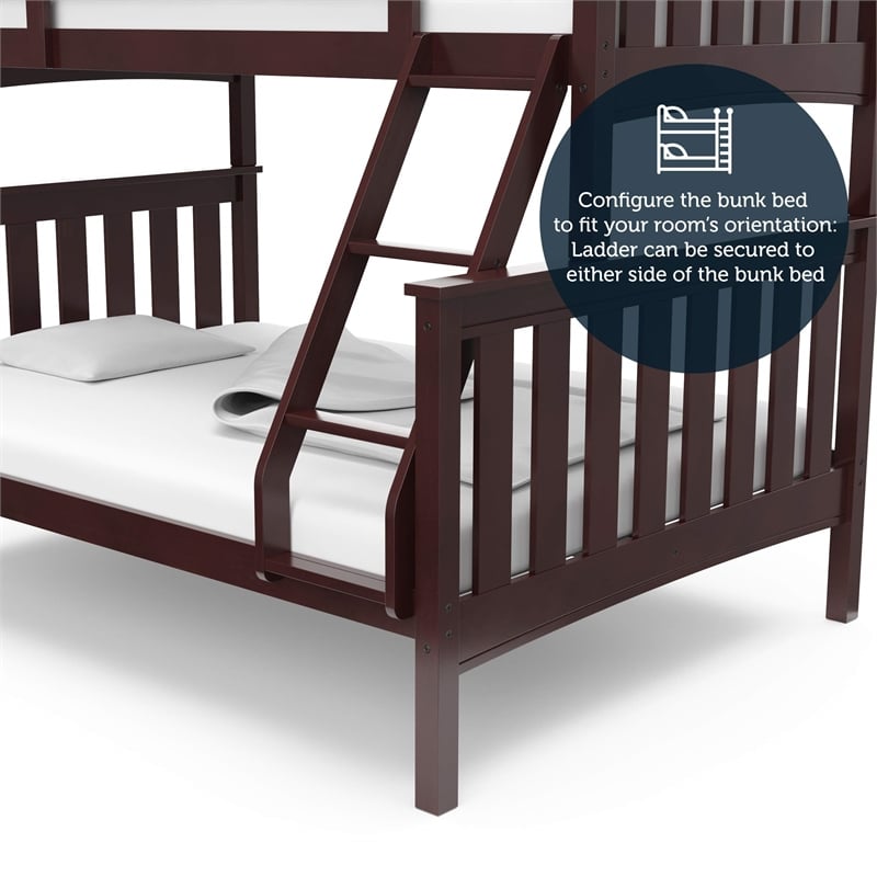 Thomasville Kids Winslow Convertible Full over Twin Bunk Bed in Espresso