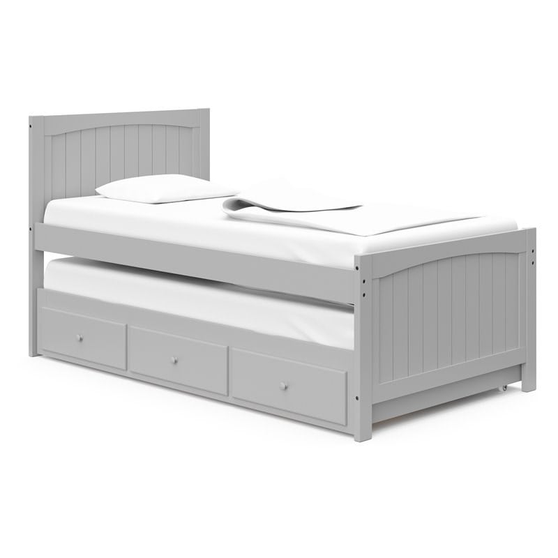 Thomasville Kids Harlow Twin Captain's Bed with Twin Trundle in Pebble Gray