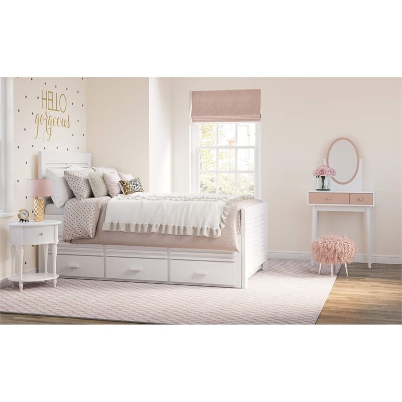 Thomasville Kids Milo Twin Captain's Bed with Twin Trundle in White